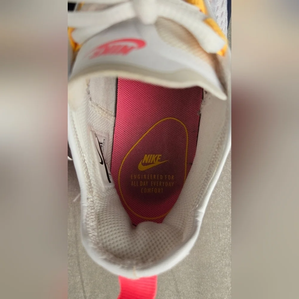 Nike Air Max 270 GS White Yellow Pink Sneakers Women’s 8.5 - Picture 9 of 12